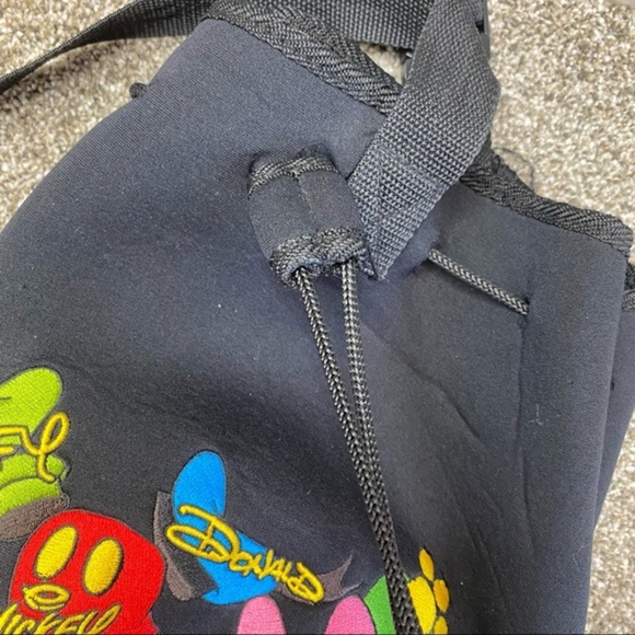 Disney Land Resort Black Tote Travel Bag Character Names on Hats Mickey Minnie - Picture 6 of 8